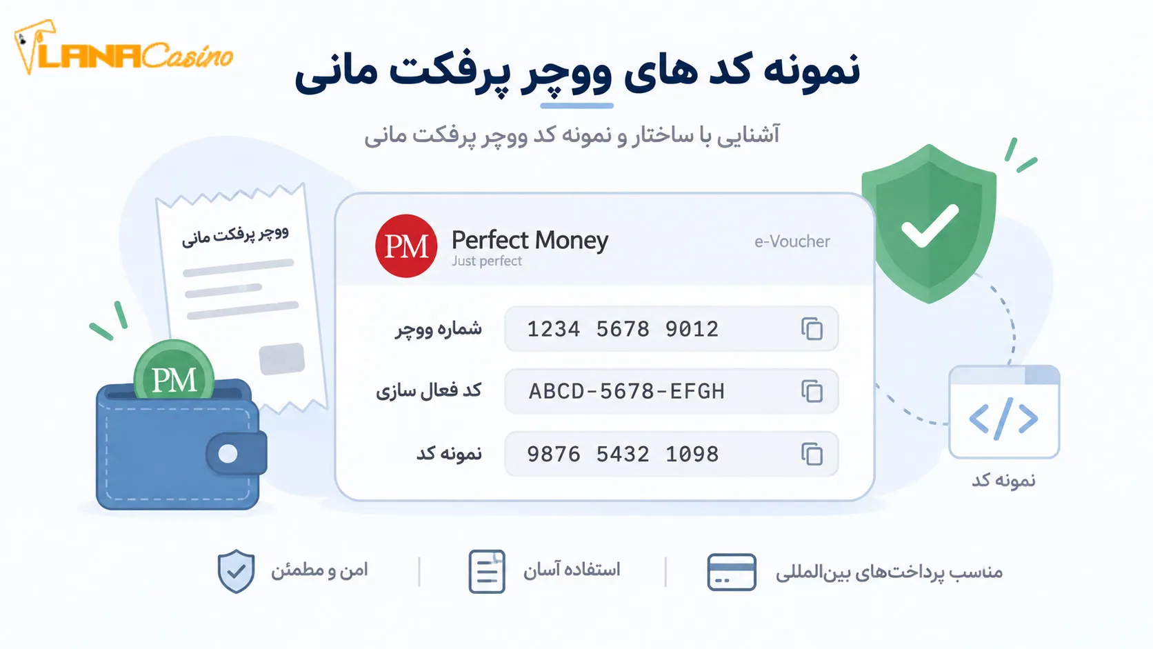 نمونه کد های ووچر پرفکت مانی